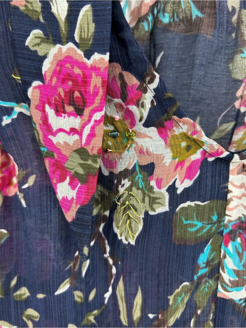 Aratta Silent Journey Floral Velvet Burnout Blouse S Boho Whimisigoth Romantic - Picture 7 of 12